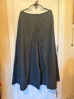Vintage Extremely Wide Leg Wool Trousers in Charcoal Gray